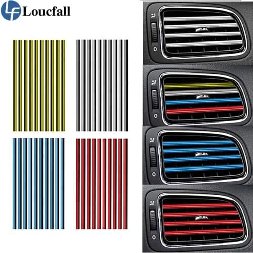 U Style car vent sticker Car Air Conditioner Outlet Blade Vent Grille Cover Sticker Chrome Trunk Door Decoration Strip Sticker