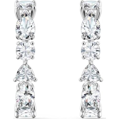 Womens White Rhodium Plated Tennis Dlxmc Earrings For Women Extraordinary Earrings Jewelry