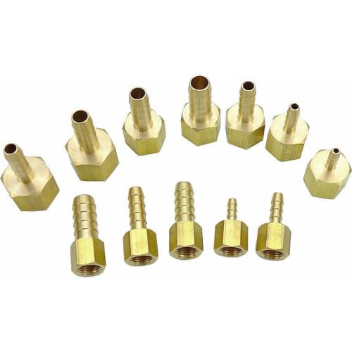 1/8" 1/4" 3/8" NPT Female x Hose Barb Tail Brass Fuel Fitting Connector Adapter Water Gas Oil
