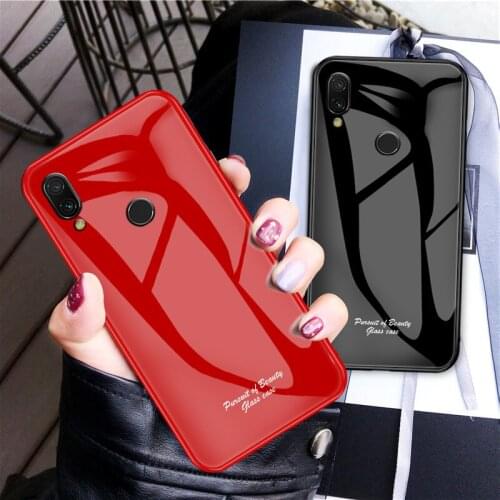 100pcs/lot Macaron Glass+TPU hard back cover case for XiaoMi Redmi 6A 7 Note 7 protective cover case