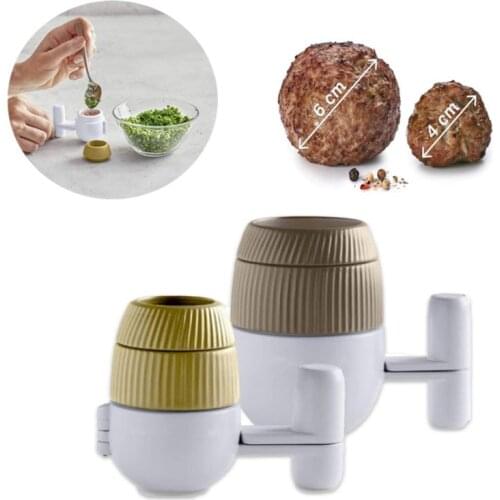 2pcs/set Sandwich Meatball Maker Round Ball Rice Roll Mold For Making Meatball Clip Fish Ball Clip Kitchen Gadgets Tools Cocina