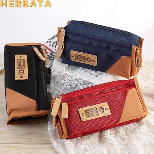 2018 New Canvas School Student Supplies Stationery Gift Promotion School Cute Pencil Case Pencil Bag for boy and girl CL-1980