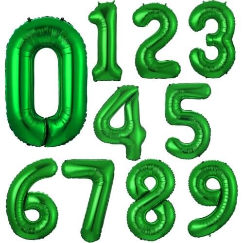 32 inch Green Number Foil Balloons 0 1 2 3 4 5 6 7 8 9 Helium Green Balloon Happy Birthday Party Wedding Decoration Supplies