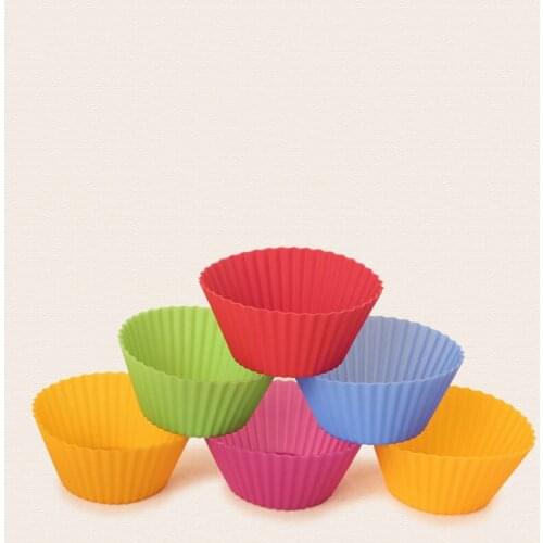 5PCS 7cm Mini Muffin Cup Round Silicone Cake Baking Molds Cupcake Pan Kitchen Decorating Bakeware Cooking Tools