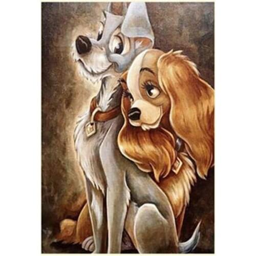 5D DIY Diamond Painting Cartoon Animal Dog Diamond Set Mosaic Embroidery Cross Stitch Home Decoration Decoration XN238