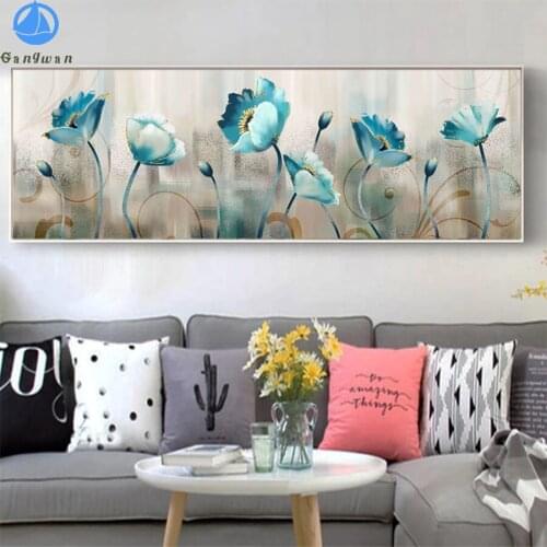 Diamond Painting Abstract flower art Full Drill Square DIY Diamond Embroidery Cross Stitch Mosaic round Rhinestone Home Decor