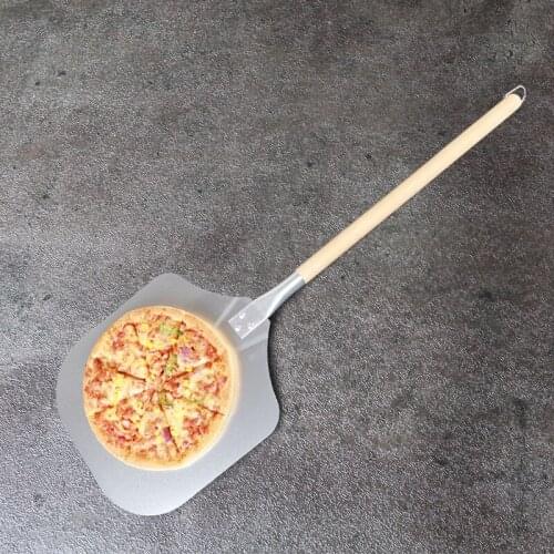 Aluminum Pizza Peel Shovel with Wooden Handle Cake Shovel Baking Tools Cheese Cutter Peels Lifter Tool Pizza Shovel