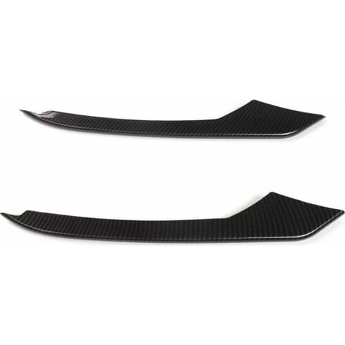 Car Carbon Fiber Front Fog Light Lamp Eyebrow Cover Trim for Ford Mustang 2015-2017