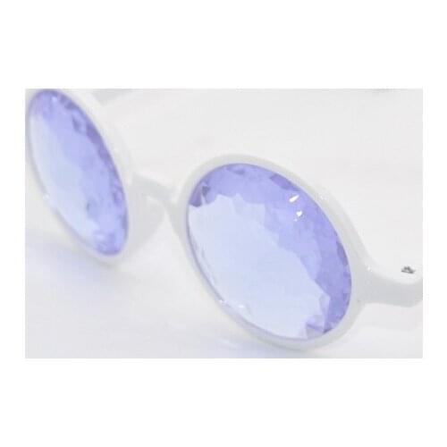White frame Purple Glass lens kaleidoscope glasses