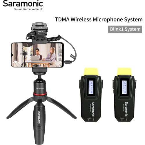 Saramonic Blink1 Kit2(TX+TX+RX) TDMA Wireless Microphone System Broadcast-quality Sound for Filmmaking Mobile Journalism&More