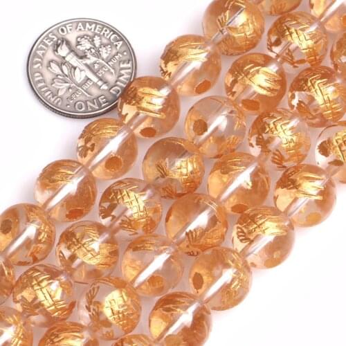 Gem-inside 10-14mm Natural White Rock Quartz Gold Carved Dragon Turtle Tiger Phoenix Beads For Jewelry Making 15'' DIY Beads