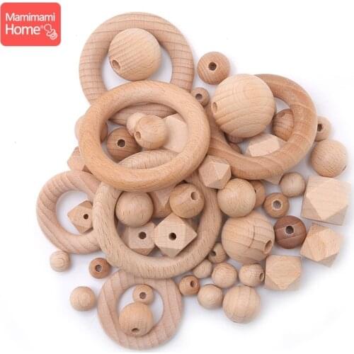 Mamihome 8-25mm Baby Wooden Teether Beech Hexagon Beads BPA Free Wooden Blank Tiny Rod Diy Pendant Crafts ChildrenS Goods Toys