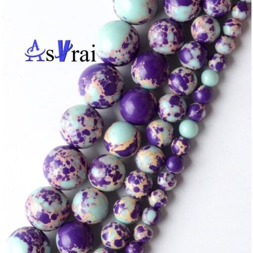 Purple Sea Sediment Imperial Jaspers Emperor Stone 4 6 8 10mm Stone Beads For Jewelry Making Natural DIY Bracelet Necklace Charm