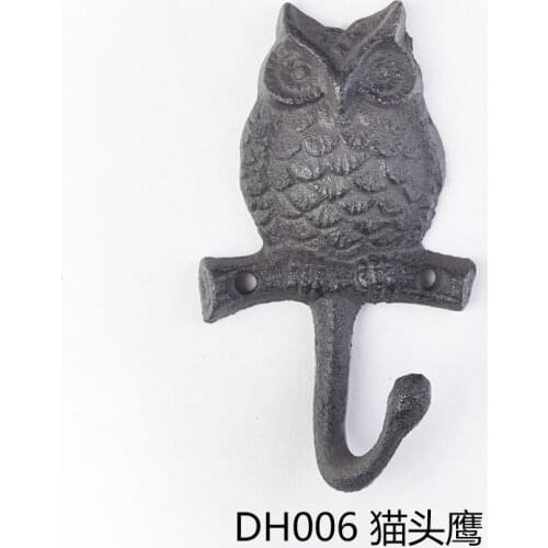 Owl Hook Cast Iron Wall Hanger Home/Outdoor Decor Hanging Coats/Tower/Key/Plants Kitchen Creative Decoration Furniture Hooks