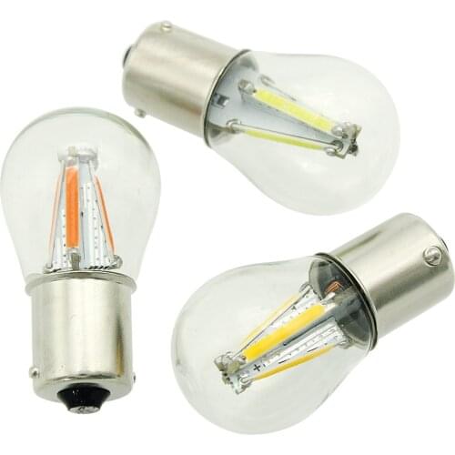 2Pcs 1156 BA15S BAU15S 1157 BAY15D LED Car Brake Light Backup Reverse Bulb 12V COB Filament Auto Parking Lamp Turn Signal