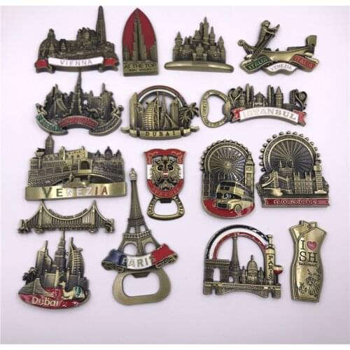 Fridge Magnet Decor Shanghai Venezia Italia Dubai Burj Khalifa Golden Gate Bridge Austria London Istanbul Paris Cities Souvenir
