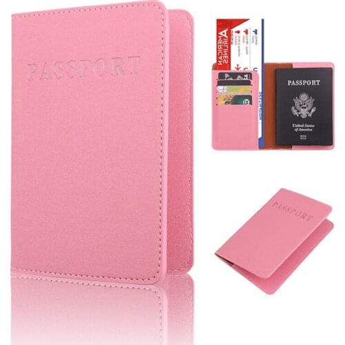 Fashion Faux Leather Travel Passport Holder Cover ID Card Bag Passport Wallet Protective Sleeve Storage Bag