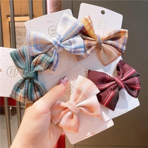 Hot Fashion 3.54 Inches JK Hair Bows Hair Clips for Girls Cotton Hairpin Barrettes Women Girls Hair Accessories 3pcs/Packk