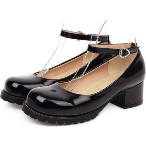 Fashion Round Toe Plus Size 30-46 Wedge Women Low Heels Summer Sandals Retro Lolita Zapatos Mujer Summer Lady Singe Shoes T518-2