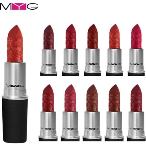 MYG Gigh-Grade Matte Lipstick Frosted Lipstick Nutritious Easy to Wear Lipstick Long Lasting Lip Makeup Moisturizer Red Lipstick