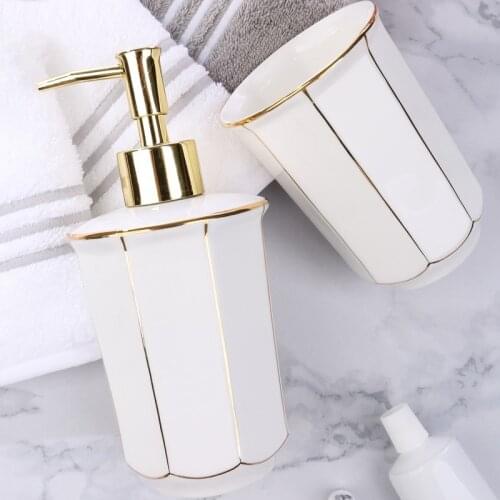 Light Luxury Modern Ceramic Bathroom Toiletries Set Platinum Gargle Cup Electric Toothbrush Holder Soap Dish Bathroom Decoration