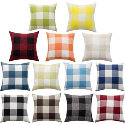 Set of 2 Geometry Squares Throw Pillow Case Nordic Cushion Cover Countryside Style Black and White Throw Pillow Hold Pillow