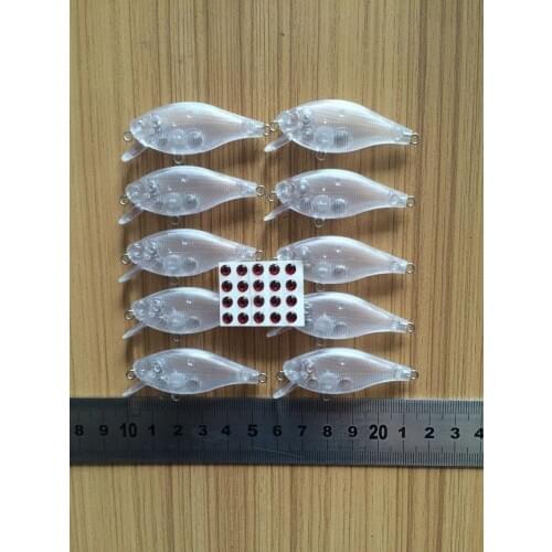 10pcs Unpainted Crankbait Fishing Lure Body 2 1/8 Inch 1/8 OZ Blank lure JSE056