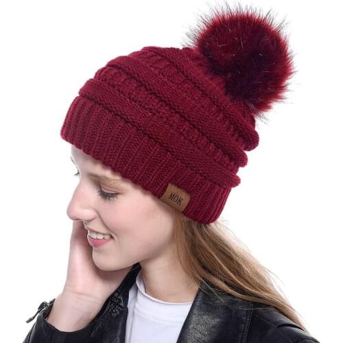 2021 New Hat Fashion Imitation Fur Fox Hair Bulb Acrylic Wool Winter Hats Are All The Rage In Europe And The United States