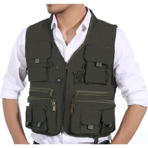 Fishing Clothes Outdoor Multi-pocket Fishing Clothes Multifunction Casual Travel Directors Clothing Breathable Pocket Vest Men