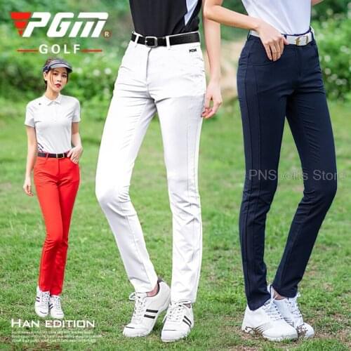 PGM Summer Women Golf Sportswear Long Pants Slim Fit Elastic Sports Golf Trousers Fast Dry Ladies Breathable Legging Casual Pant