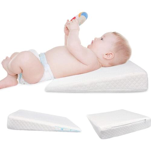 Baby Sleep Positioner White Bassinet Baby Wedge Pillow Prevent Flat Head Anti Reflux Raised Colic Pillow Cushion Shaping Pillow