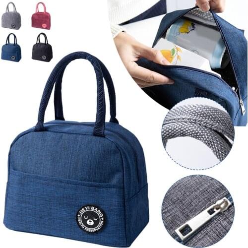 Durable Lunch Bag Lunch Box Thermal Insulated Oxford Nylon Tote Pouch Bento Portable Dinner Container Picnic Food Storage Bags