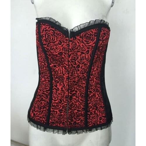 Sexy Waist Corsets and Bustiers for women Embroidery Corselet Gothic Plus Size Lace Up Corset m1740