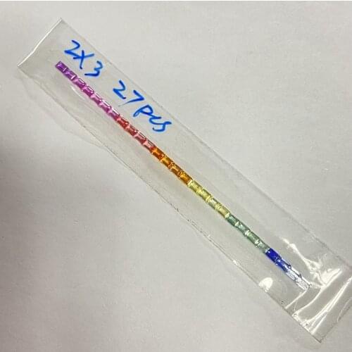 Moisangna Lab Synthetic Corundum Square Shape 3x3mm Princess Cut Rainbow Sapphire Gemstones For Watch Making