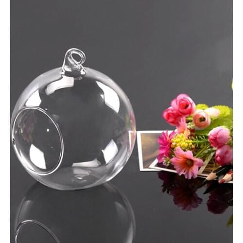 2 pcs 8cm Hanging Glass Flowers Plant Vase Terrarium Container bowl Quality