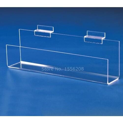 Acrylic Slatwall Display Shelf Clear Exhibition Stand Holder Plexiglass Storage Rack