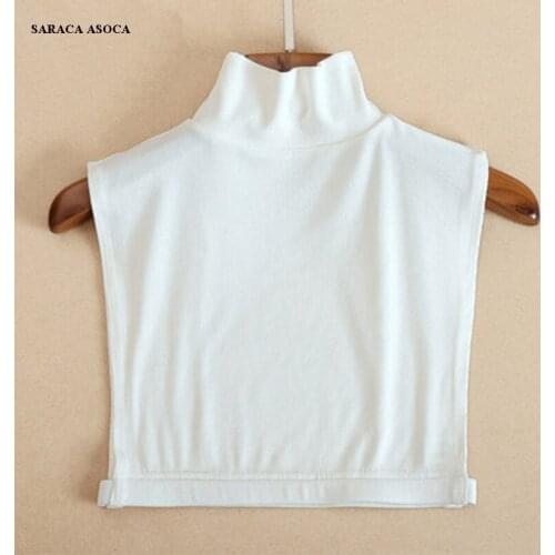 Autumn Winter Fashion Knitting Fake Collar Women All Match Knitted Pullover Half Turtleneck Sweater Detachable Collar Girls A417