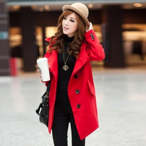 Womens Coat Woolen Women Jackets Wool Autumn Winter Plus Size 5XL 6XL Womens Jacket Clothing Tops Fashion Coats Free Shipping