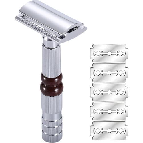 YINTAL NEW 1 Razor 10 Blades Classic Men Razors For Shaving Safety Razor Manual Double Edge Razor