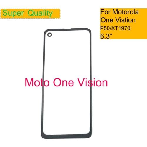 10Pcs/lot For Motorola Moto ONE VISION P50 XT1970 Touch Screen Front Outer Glass Panel Lens For Moto One Vision LCD Front
