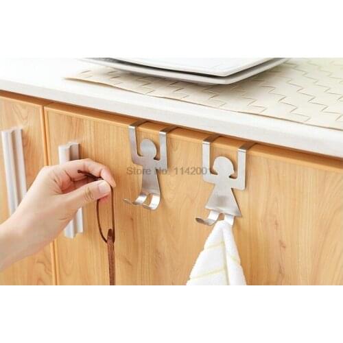 100pairs Stainless Steel Lovers Shaped Hooks House Kitchen Pot Pan Hanger Clothes Storage Rack Tool