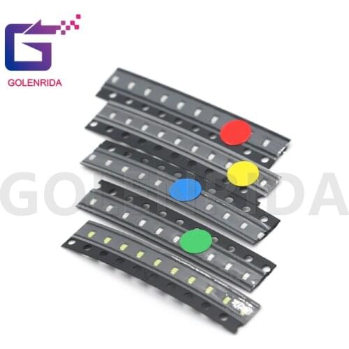 100PCS 0603 SMD LED diodes light yellow red green blue White