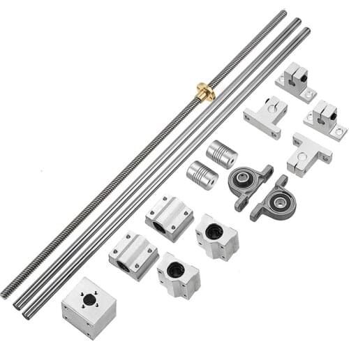 2PCS 400mm Linear Motion Rod Shaft Guide & (400mm)8mm Lead Screw & 4PCS SK8 Shaft Support & 4PCS SCS8UU Bearings