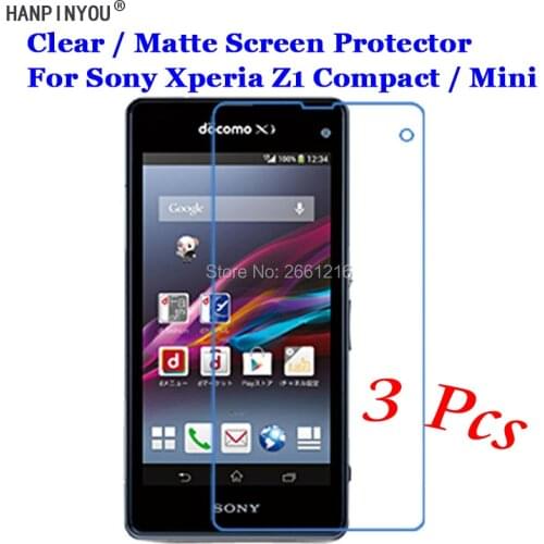3 Pcs/Lot For Sony Xperia Z1 Compact / Mini D5503 HD Clear / Anti-Glare Matte Front Screen Protector Touch Film Protection Skin