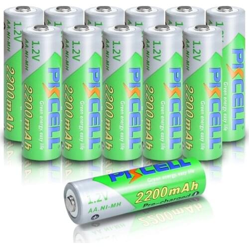 4/8/12 PCS PKCELL 1.2V NIMH aa Rechargeable Batteries 2A AA 2200MAH precharge LSD Batteries Ni-MH for Camera toys Pile battery