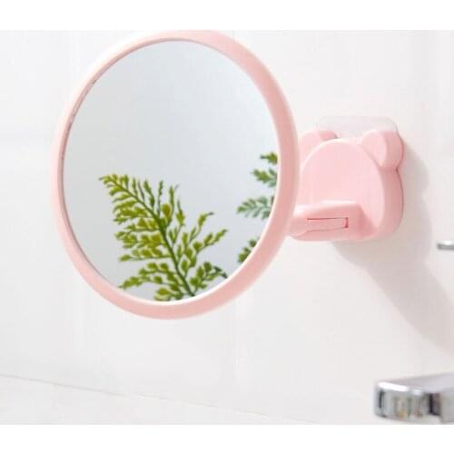 Punch-free paste wall hanging small mirror household bathroom wall-mounted round mirror bathroom wall mirror bathroom mirror