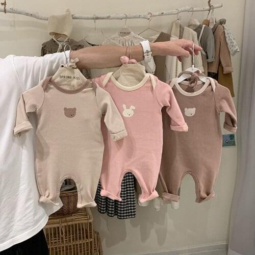 8912 Newborn Bodysuit Cartoon Clothes With Hat Autumn New 2021 Boys Long Climbing Clothes Baby Girl One-piece Clothes Onesies