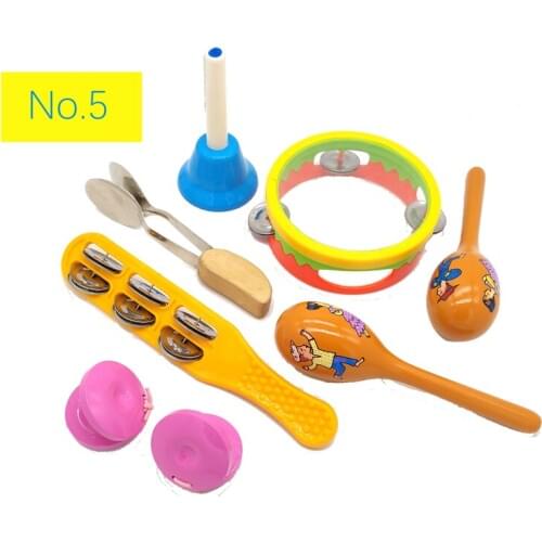 BIG SALE 6pc New musical instruments toy set wooden percussion instruments for baby preschool kids music rhythm educational