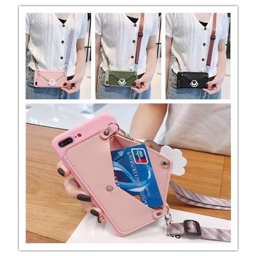 Shoulder Strap Wallet Case for Samsung Galaxy S20 FE Fan Edition S20 Plus Note 20 Ultra A12 M12 F12 A42 Card Pocket Case Cover