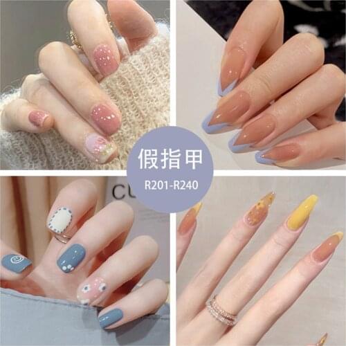 Colorful Small Yellow Daisy Pattern Acrylic Fake Nails Tips Decorated Summer Sun Flower Nail Art Nail Extension False Nail Art